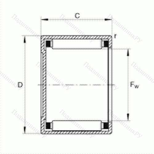 Подшипник роликовый игольчатый с одним наружным штампованным кольцом, закрытым с одной стороны BCE 810