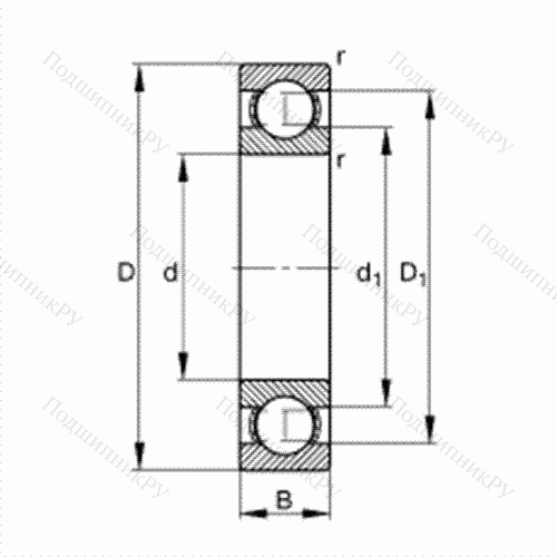 Подшипник шариковый радиальный 61908
