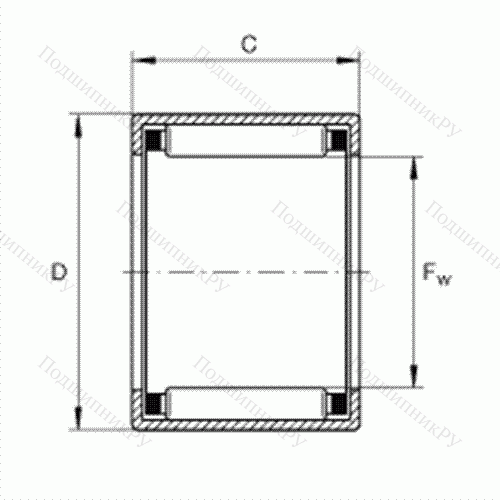 Подшипник роликовый игольчатый с одним наружным штампованным кольцом SCE 47