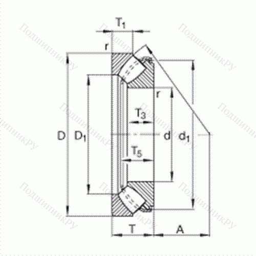 Подшипник роликовый упорно-радиальный сферический 29438-E 1