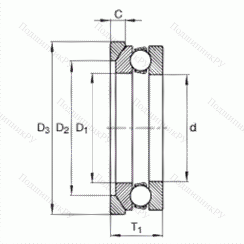 Подшипник шариковый упорный 4109-AW